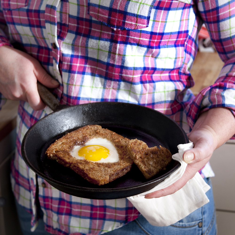 Brødskive med stekt egg